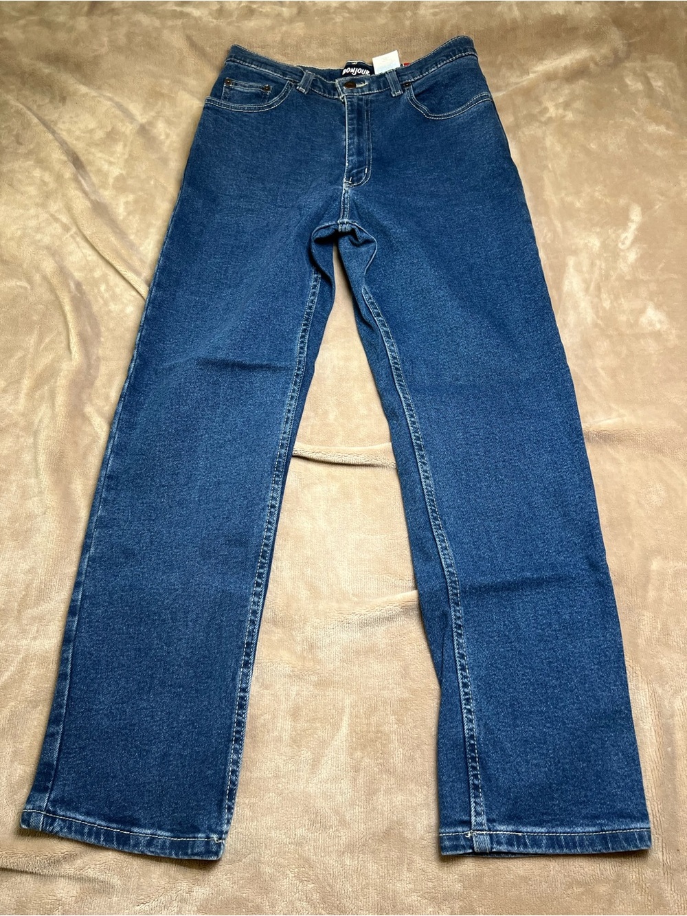 BONJOUR Vintage Medium Blue Mid-Rise Straight Leg Retro Jeans - sz 10p